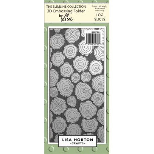 log slices - Slimline Embossing Folder by lisa horton crafts LHCEF061